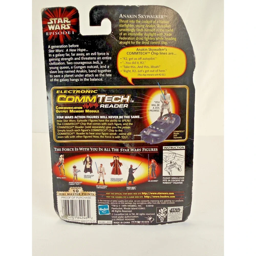Star Wars Episode 1 Anakin Skywalker Naboo Pilot Figure Commtech 1999 NEW